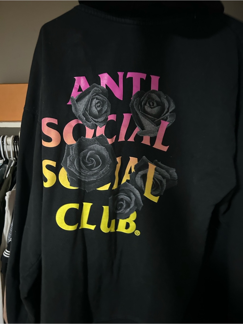 Anti Social Social Club Black Pullover Hoodie with Subtle Logo Stamp